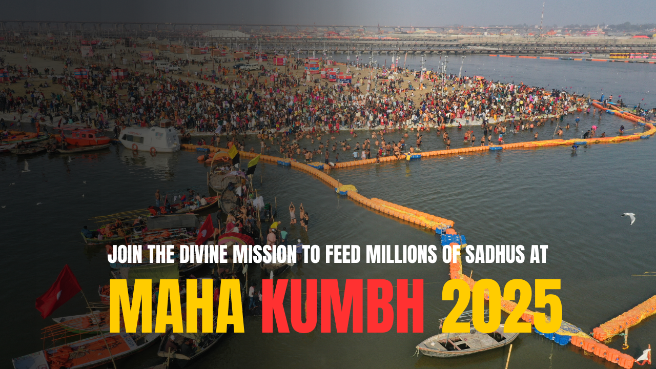 Yellow and Red Minimal Photo-centric Maha Kumbh Mela YouTube Thumbnail